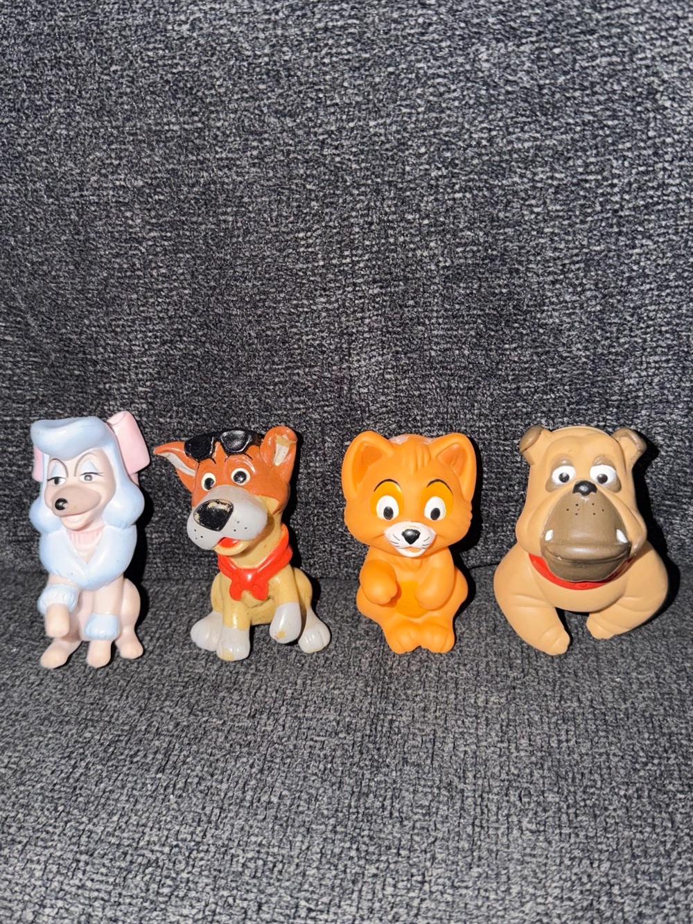 Oliver & Company Vintage Cartoon Character Figure Lot